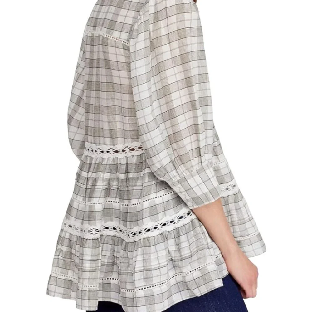 Free People White Time Out Babydoll Tunic Top Oversized Bohemian Size XS